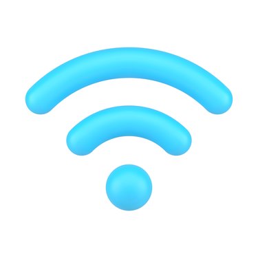 Blue wifi sign 3d icon. Hotspot for digital and online coverage